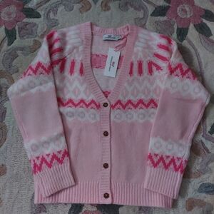 Vineyard Vines Girls fairisle crew button front cardigan size XL, NWT